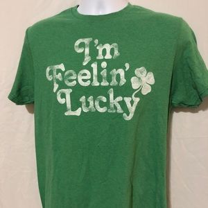 I’m Feeling Lucky Men’s Tee Shamrock Irish Sz M